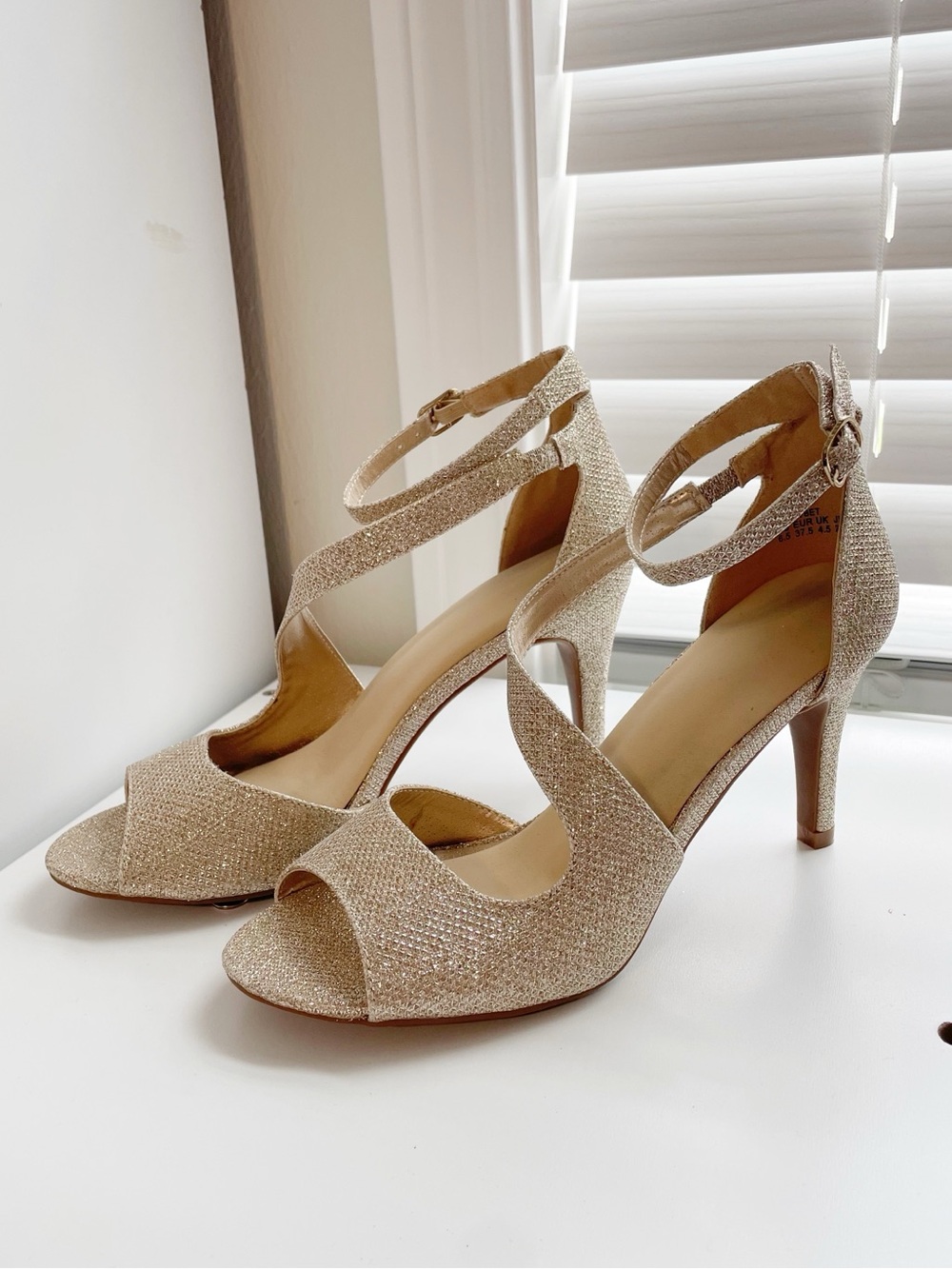 Dream Pairs Women's Strappy Open-Toe Heels in Champagne - Picture 12 of 12